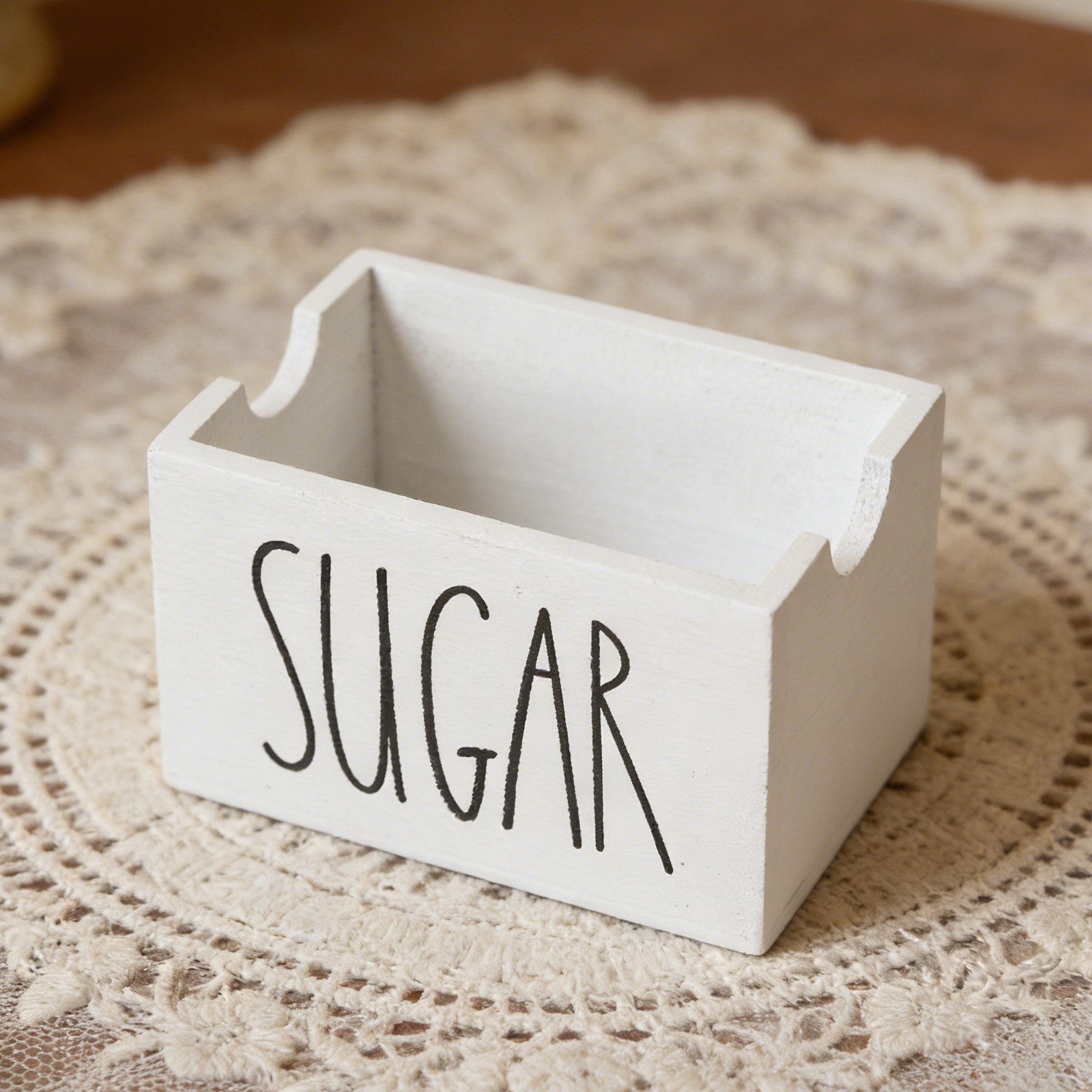 Coffee Tea Sugar - Houten suikerzakjeshouder, houten theezakjes opbergdoos, koffie-