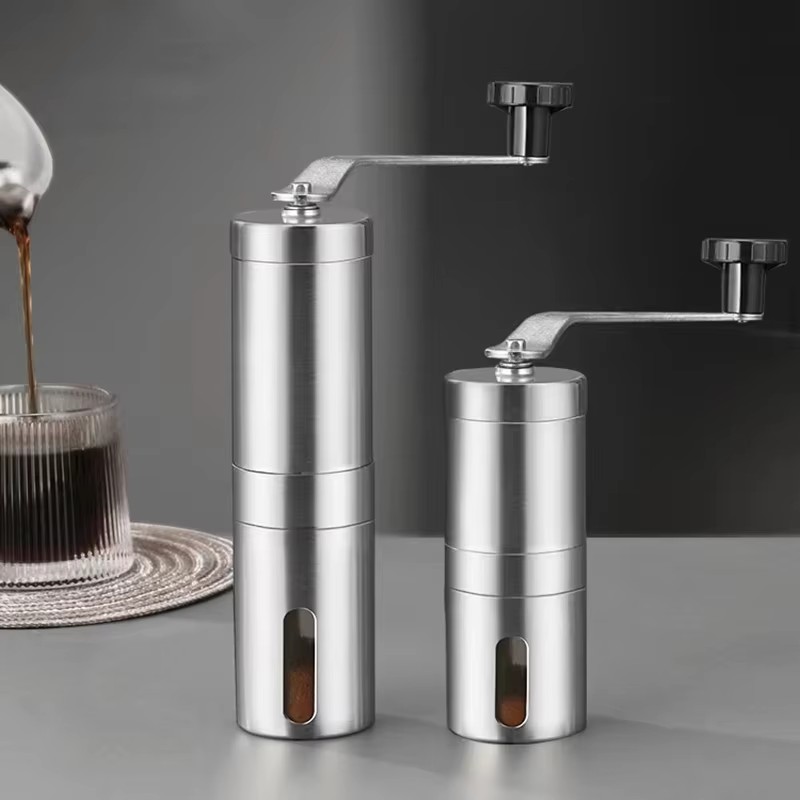 Burr Hand Grinder - Roestvrijstalen draagbare handmatige koffiemolen voor thuisgebruik