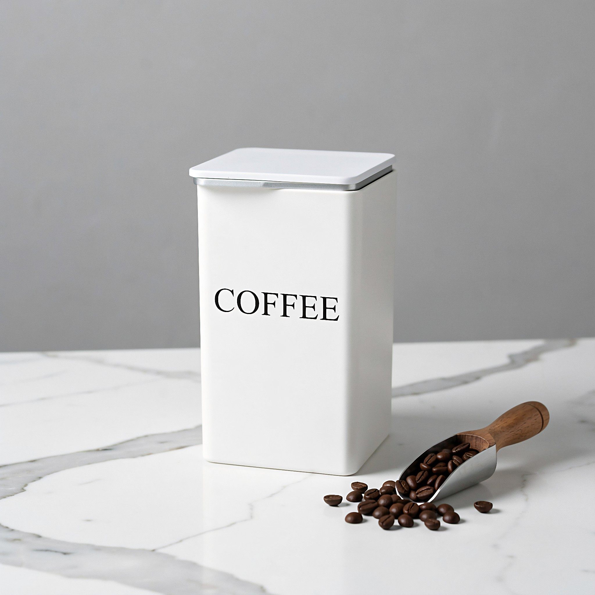 Coffee Tea Sugar - 3 stuks metalen vierkante voorraadpotten voor
