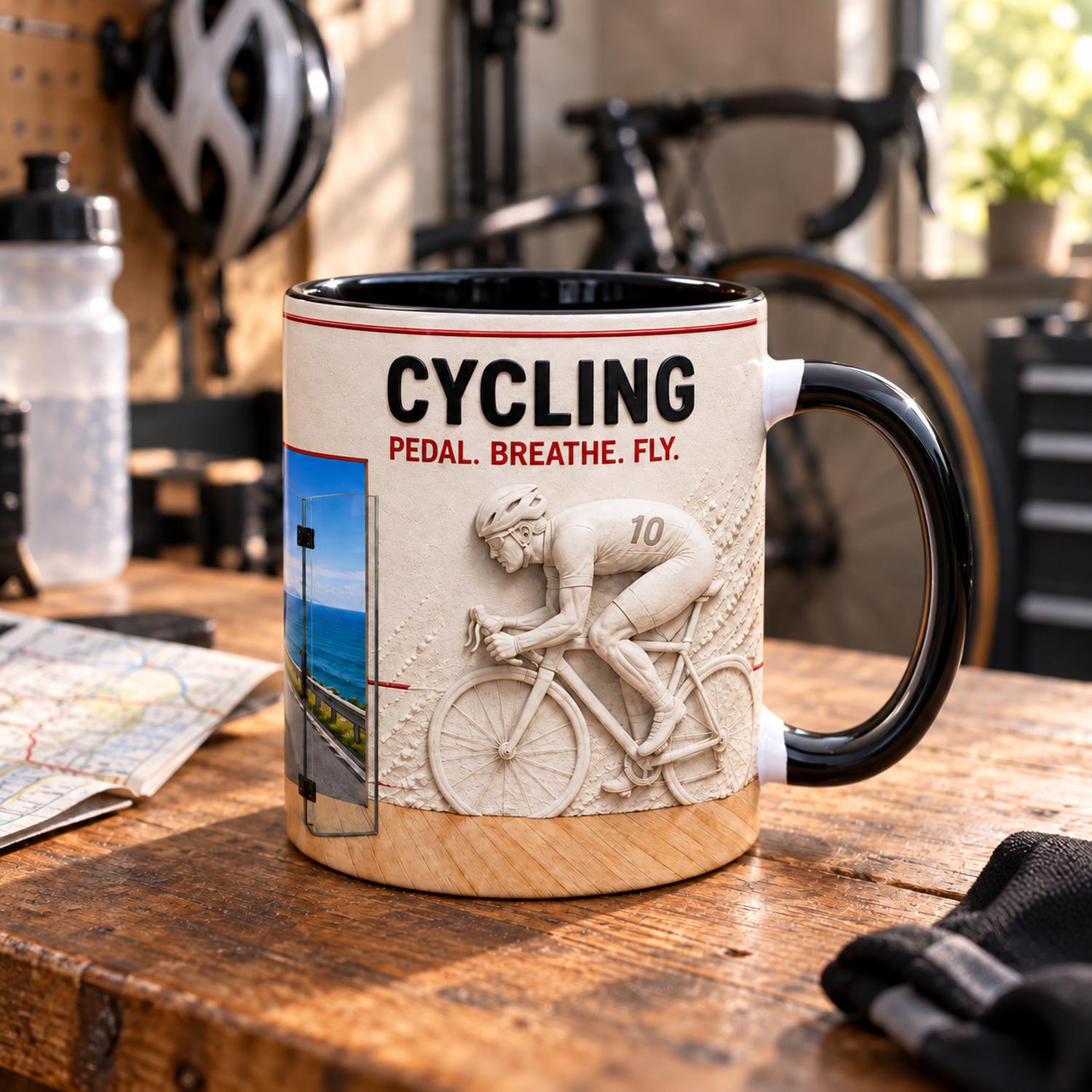 Coffee Tea Name - Gepersonaliseerde fietsmok, 11oz keramische beker, 325ml,